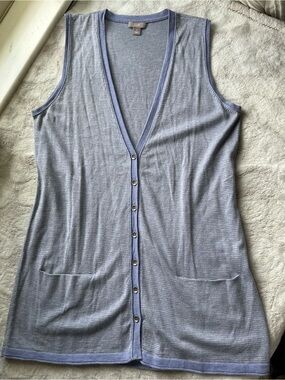Thin Periwinkle Button Up Pocket Tank Twee